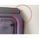 Hobby Wohnwagenfenster Parapress gebraucht ca 134 x 58 bzw 124,2 x 47,3  (PPGY-RX D2167) mit Hobby-Logo unten rechts, Rand hellgrau (aus Hobby 440 BJ 97) Sonderpreis (Ecke oben rechts)