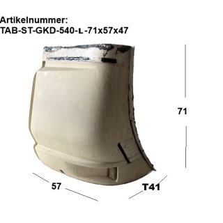 Tabbert Seitenteil für Gaskastendeckel gebraucht LINKS ca. 71 x 57 x T47 (zB 540 BJ94)