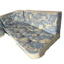 Polstergruppe U-Form 220 x 157 / Liegefläche ca 230 x 157 (10tlg) Wohnwagen / Wohnmobil (aus Bürstner Amara G865 Typ 5361 BJ 1997 ) gebr. , blau/gelb, Sonderpreis