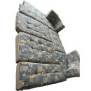 Polstergruppe U-Form 220 x 157 / Liegefläche ca 230 x 157 (10tlg) Wohnwagen / Wohnmobil (aus Bürstner Amara G865 Typ 5361 BJ 1997 ) gebr. , blau/gelb, Sonderpreis