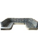 Polstergruppe U-Form 220 x 157 / Liegefläche ca 230 x 157 (10tlg) Wohnwagen / Wohnmobil (aus Bürstner Amara G865 Typ 5361 BJ 1997 ) gebr. , blau/gelb, Sonderpreis