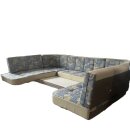 Polstergruppe U-Form 220 x 157 / Liegefläche ca 230 x 157 (10tlg) Wohnwagen / Wohnmobil (aus Bürstner Amara G865 Typ 5361 BJ 1997 ) gebr. , blau/gelb, Sonderpreis