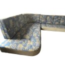 Polstergruppe U-Form 220 x 157 / Liegefläche ca 230 x 157 (10tlg) Wohnwagen / Wohnmobil (aus Bürstner Amara G865 Typ 5361 BJ 1997 ) gebr. , blau/gelb, Sonderpreis