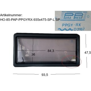 Hobby Wohnwagenfenster Parapress gebraucht ca 93,5 x 47,5 bzw 84,3 x 36 (zB Hobby 520 BJ 85) PPGY-RX  D2167 Sonderpreis
