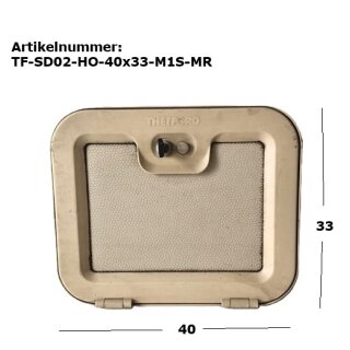 SD02 Thetford WC Service Tür 02 Hobby ca 40 x 33 cm, gebr., mit 1 Schlüssel, mit Rahmen (zB Hobby 520 BJ 1985) SD02