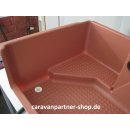 Duschwanne / Duschtasse ca. 103 x 71  Wohnwagen / Wohnmobil terracotta gebraucht (Einstieg links) aus Bürstner 5104