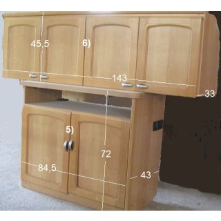 Möbelposten gebraucht (U-Form 185,5 x190 x151 +  2xOberschrank + Unterschrank)