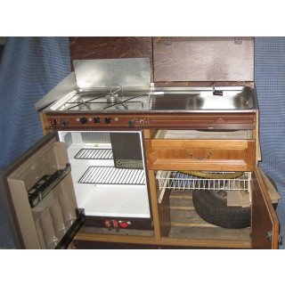 Küchenblock, Küchenzeile Wohnmobil komplett 105 x 52 cm mit Kocher, Kühlschrank, Spüle Hobby RM 200B