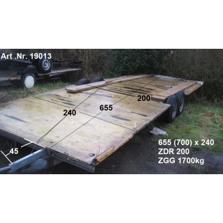 Plattformanhänger 1700kg ca 700 (655) x 240 mit Brief, Doppelachser (Tandem), ideal für TINY House, Quad Anhänger, Motorrad Anhänger etc. mit Brief