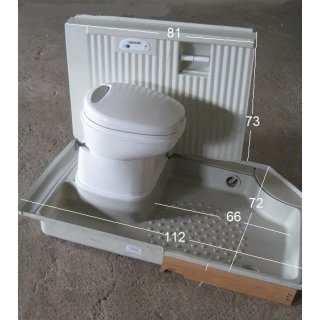 Bad-Set 3tlg. Toilette Thetford C200S, Duschwanne, Wandverkl.gebraucht