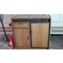 Küchenblock mit Unterschrank / Oberschrank / Kühlschrank / Spüle / Kocher gebraucht 103cm RM 270